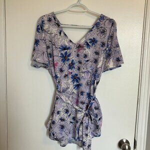 Ricki's Belted Lilac Tunic Top Women's Size Medium
